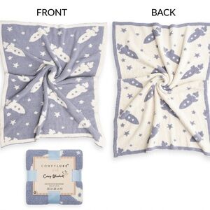 Kids Cozy Blanket - Blue and White